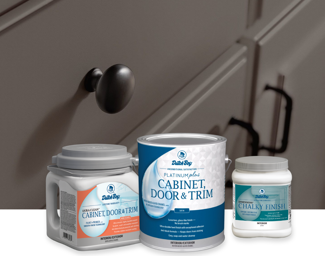 Drawer. One-gallon can Dura Clean Cabinet, Door & Trim and can Platinum Plus Cabinet, Door & Trim, Eight ounce can Dimensions.